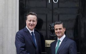 The Mexican president was received at Downing Street 