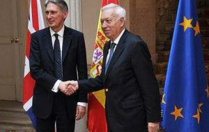 Hammond and Spain's García-Margallo during their meeting in Madrid
