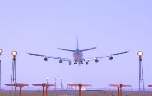 The aircraft is scheduled to land on the new runway with a crew of just four people, to test all the navigational equipment and aids being installed