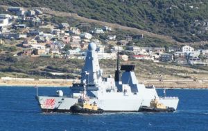 The Type 45 destroyer after Cape Town continued her Atlantic patrol and is currently exercising with African navies. 