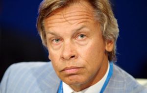 “Attention London: Crimea has far more reason to be in Russia than the Falklands have to be part of Great Britain,” said Alexei Pushkov