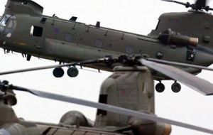 However two Chinook helicopters would be recalled to the Falklands by the middle of next year to provide tactical support as well as an enhanced communications system