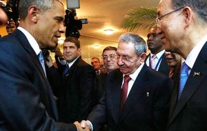 A US official described the Obama-Castro greeting as an “informal interaction,” adding that “there was not a substantive conversation between the two leaders.”