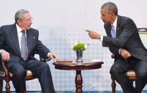 Obama described the hour long sit-down as “candid and fruitful” and said he and Castro were able to speak about their differences in a productive way.