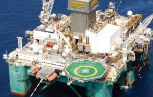 The Eirik Rude semi-submersible platform is currently drilling a second well at Isobel Deep in the north Falkland basin