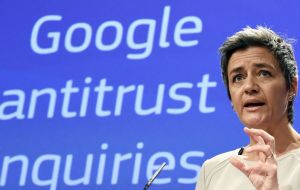 “I am concerned that the company has given an unfair advantage to its own comparison shopping service, in breach of EU antitrust rules,” said Vestager