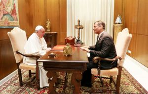President Correa met on Tuesday with the Pope and UN Secretary General Ban Ki-moon