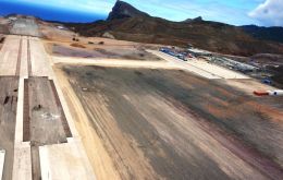 Aerial view over the Dry Gut fill, Taxiway and Apron that are also almost completed ( Pic Deon De Jager)