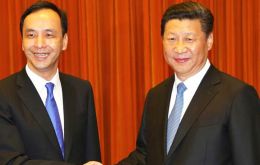 The meeting between Xi and Chu, who was elected KMT chairman in January, comes at the tail-end of Chu's first visit as party leader to the Chinese mainland.