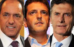 Daniel Scioli, Sergio Massa and Mauricio Macri are the hopefuls for next October 