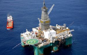 The Eirik Raude drilling rig will commence work for Houston-based Noble Energy on the Humpback-1 exploration well to the south-east of the Falklands