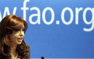 President Cristina Fernandez addressing the FAO assembly in Rome argued that poverty in Argentina is below 5%,