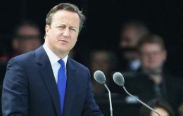 Prime Minister David Cameron delivering his speech at Runnymede, Surrey