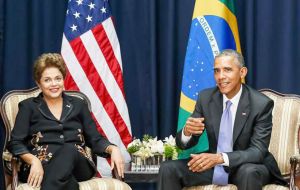 The Brazilian president has a working dinner with Obama at the White House, followed by their main talks on Tuesday, before she heads to the US West Coast.