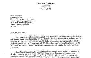 Obama's letter to Castro