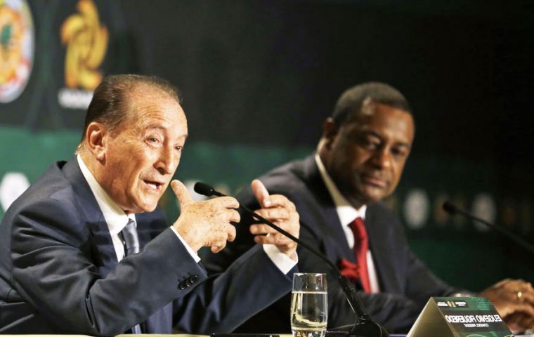 The list includes former CONCACAF president Jeffrey Webb and FIFA vice-president Eugenio Figueredo from Uruguay (L)