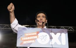 “This is not a protest. It is a celebration to overcome fear and blackmail,” Greek Prime Minister Alexis Tsipras told a crowd of 25,000