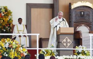 Francis weaved his homily around the theme of the family, which will be the subject of a month-long synod at the Vatican in October.