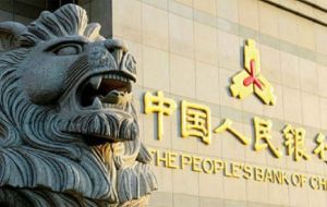 People's Bank of China (central bank) said it would closely watch the stock market's direction and guard against systematic regional financial risks 