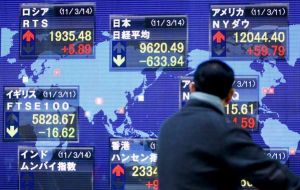 Japan's Nikkei 225 index was down 2.2% to 19,299.67 as investors bought the yen on concerns over China's stock market and worries over Greece's future 