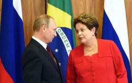 Putin met with Brazilian president Rousseff in the sidelines of the summit. Brazil is interested in funding for an ambitious railway infrastructure project 