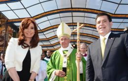 The Argentine president had been invited by Paraguay's Cartés to attend the mass, and was the only regional head of state to visit Paraguay.