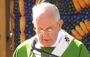 “Keep going. Don't let the devil divide you” said the pope. At the end of his visit he asked them say the Lord's Prayer in the Guarani language.