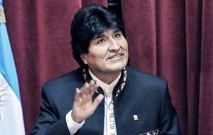  “We're very happy with Argentina because we know we can always count with the Argentine people in this kind of demands”, pointed out the Bolivian leader