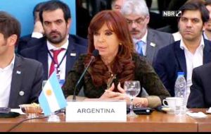 “As responsible leaders, we cannot stop noticing the challenges we have ahead,” Cristina Fernandez said stressing the need to address destabilization attempts