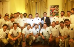 Ambassador Lyster-Binns and The Teros team that will be playing some warm-up matches in Japan, before the world tournament in England and Wales 
