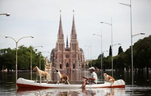 Even Lujan which is famous for the cathedral consecrated to Argentina's patron virgin is suffering the consequences of flooding