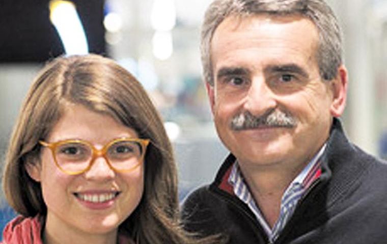 Delfina Rossi with her father Argentina's Defense Minister Agustin Rossi,