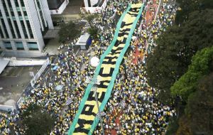 Sunday's protests were the third major demonstration of the year against Dilma Rousseff. 