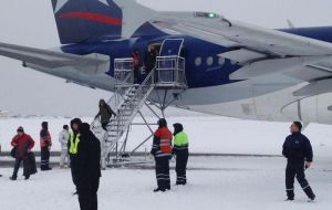 Punta Arenas airport has been covered with snow and flights have been delayed several days this last week 