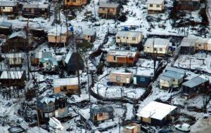 The poverty line for a family of four in Tierra del Fuego is marked by a monthly income of 16.466 Pesos