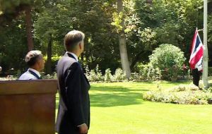 At the ceremony Hammond said the attack in 2011 had been “a low point” but since the election of President Rouhani things had “steadily improved” (BBC pic)