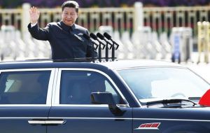 Xi Jinping also the commander of the armed forces, was centre stage at the parade's proceedings.