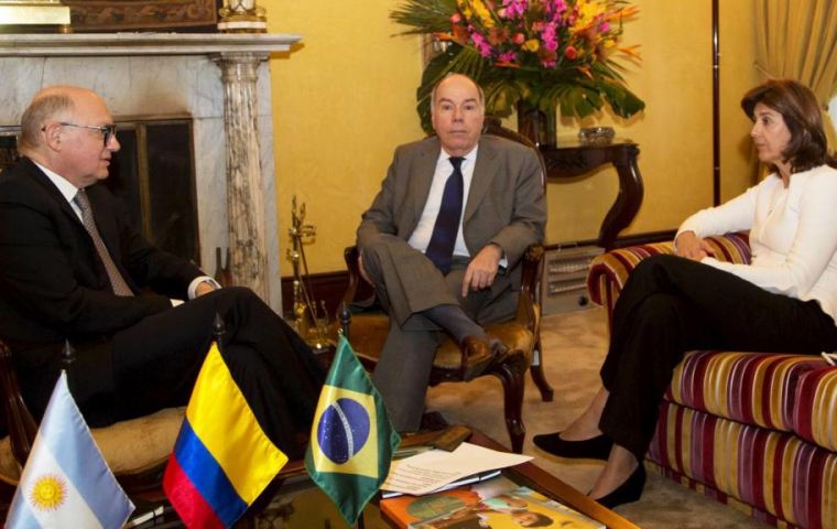 On Friday, Timerman and Vieira met with their Colombian counterpart in Bogotá, María Ángela Holguín.