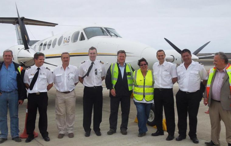 The aircraft crew comprised Captain Grant Brighton, Co-pilot and First Officer Dillan Van Niekerk, Chief Aircraft Engineer Jeffrey McKenzie (all of TAB Charters, SA) together with FCSL Chief Pilot, St