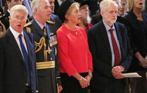 A spokesman said Corbyn had “stood in respectful silence; Jeremy attended today's event to show respect for those who fought in conflicts for Britain”.