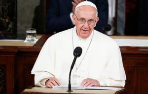 Pope Francis condemned legalized abortion, the death penalty and unscrupulous weapons sales. 