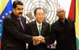 Maduro and Guyanese President Granger met for the first time in New York in talks mediated by U.N. Secretary-General Ban Ki-moon
