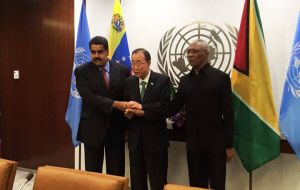 On Sunday chaired by UN Secretary-General Ban Ki-Moon, Maduro and his Guyanese counterpart Granger agreed to restore ambassadors