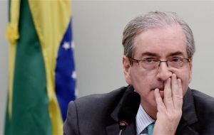 Cunha has been charged with corruption and money laundering in Brazil's largest-ever bribery and political kickback scandal involving Petrobras