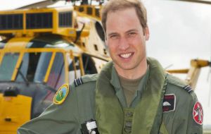Prince William piloted one of the SAR Sea Kings and was stationed in the Falklands as part of his  duties