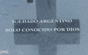  'An Argentine soldier known unto God' tomb