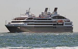 Le Boreal with a skeleton crew is currently safely moored at Mare Harbor. Du Ponant wish to tow her to a larger port in order to make necessary repairs