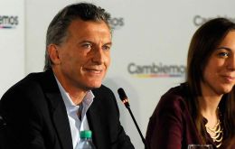 The president elect Mauricio Macri next to Maria Eugenia Vidal governor elect of the most important and decisive electoral district in Argentina 