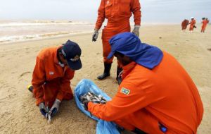 UN and Brazil's environment agency tested the red-looking sludge, and say it contains toxic chemicals, including arsenic levels 10 times above the legal limit 