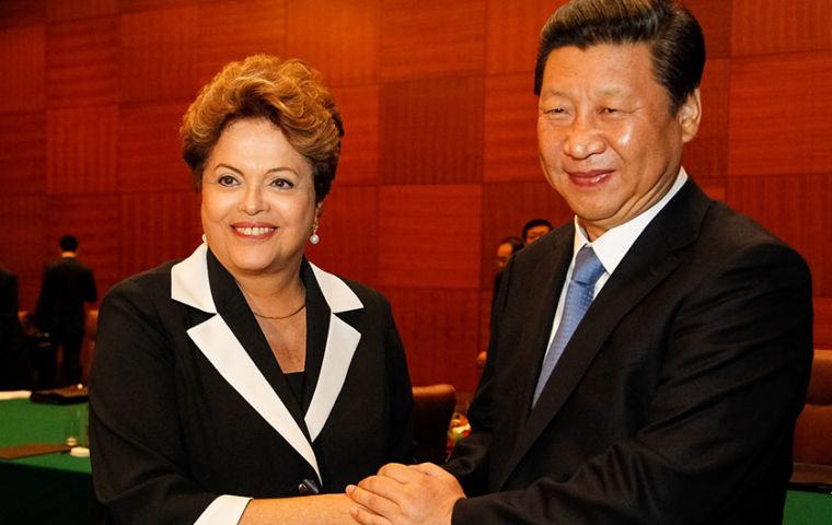 Xi and Rousseff met in Paris where they are attended the opening ceremony of the two-week conference on climate change